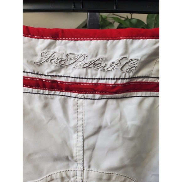 Fox Board Men's Red & White 100% Polyester Pull On Swimwear Shorts Size 32 - Picture 8 of 13